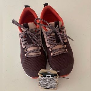 On Running purple and peach shoes